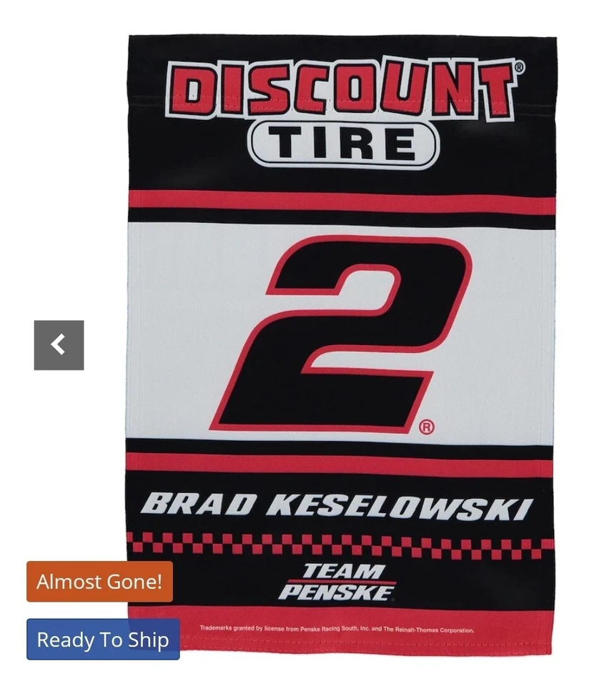 Bandera de jardín de dos lados Brad Keselowski WinCraft 12"" x 18"" Foto 2 de 4