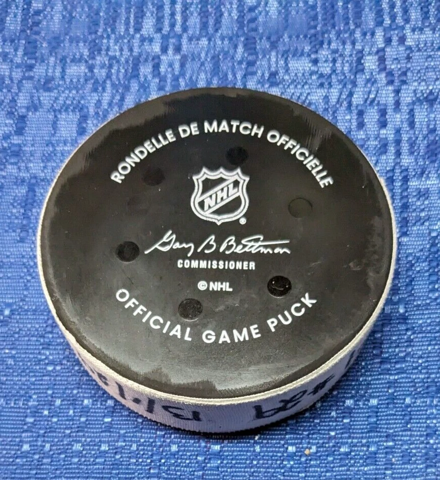Toronto Maple Leafs vs Colorado Avalanche Nathan MacKinnon goal puck 13-01-24 - Image 2 of 4
