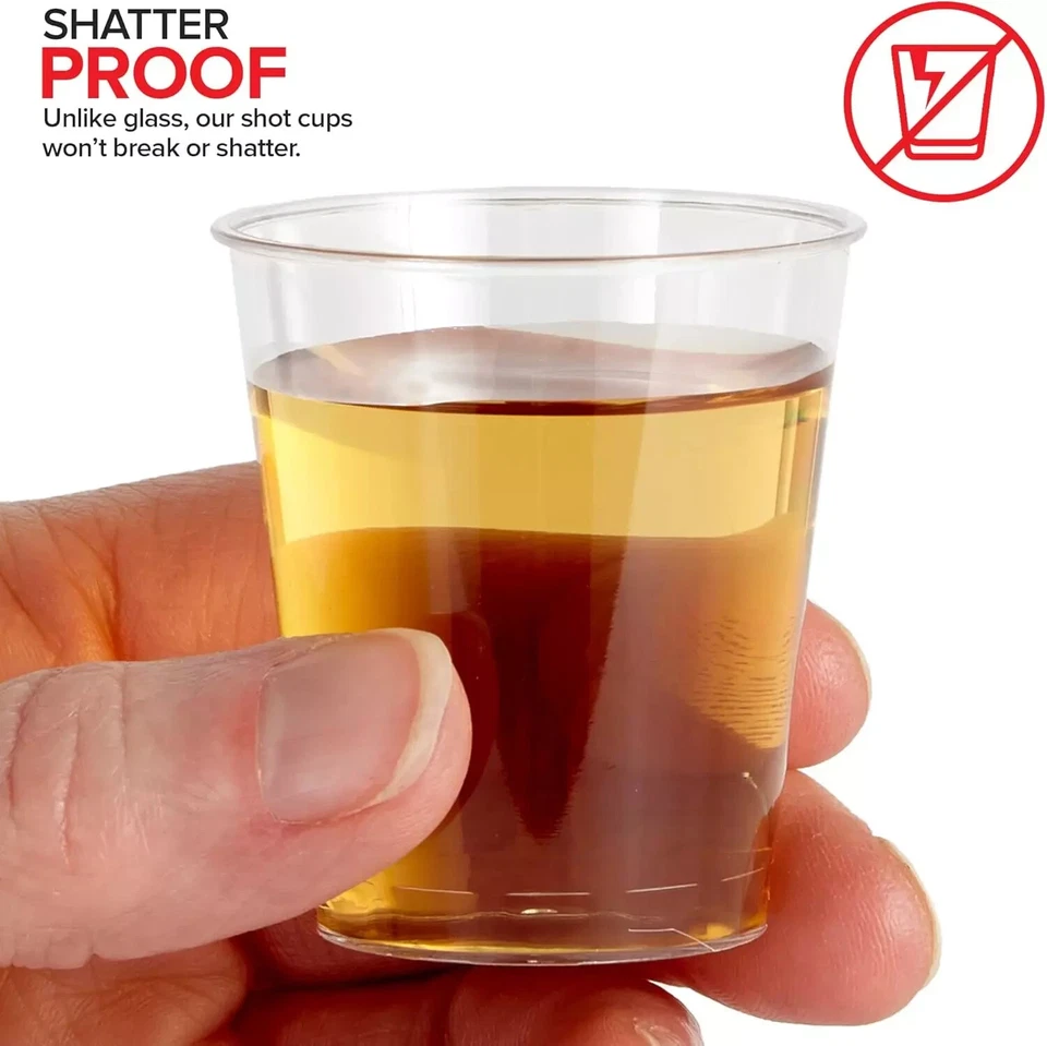 1000 Plastic Shot Glasses - 1.5 Oz Disposable Cups - 1.5 Ounce Shot Glasses - Id - Image 4 of 4