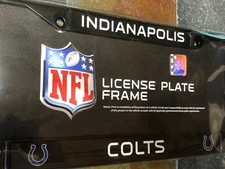 1 Indianapolis Colts Black Metal License Plate Frame w Nice 2D Graphics