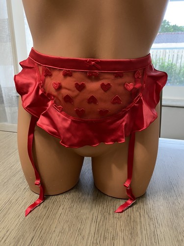 Falda Cinturón Liga Corazón Bordado Rojo Victoria's Secret Dream Angels XS/S Nueva con Etiquetas - Imagen 4 de 5