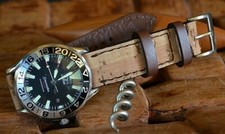 MA WATCH STRAP 22 20 18 MM BROWN CORK II GENUINE HANDMADE BAND - BUCKLE INCLUDED