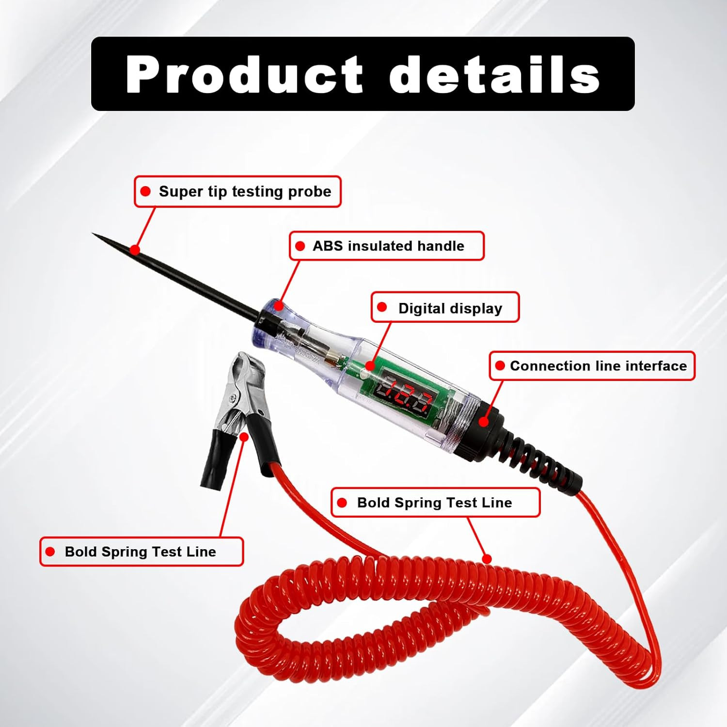 6-24V Digital Electric Voltage Circuit Tester Automotive Test Light Car Truck