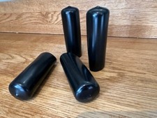 4 Straight sided hand grips black / PVC grip / L-Caps 31.75mm Int.D x 100mm L