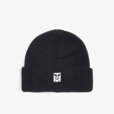 OBEY Mid Icon Patch Cuff Beanie Black One Size Fits All