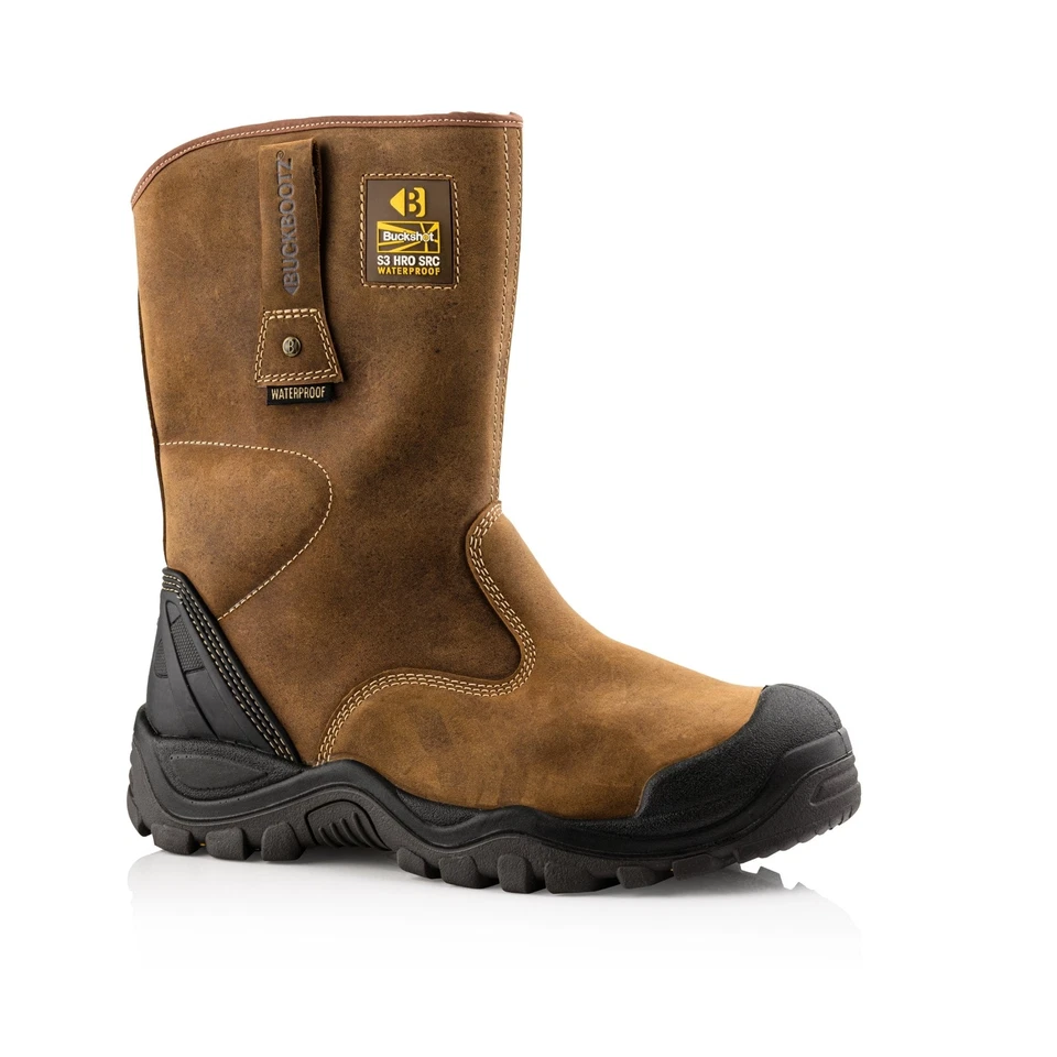 BUCKBOOTZ Buckler BSH010BR Waterproof Safety Rigger Work Boots Dark Brown (Sizes 6-13)