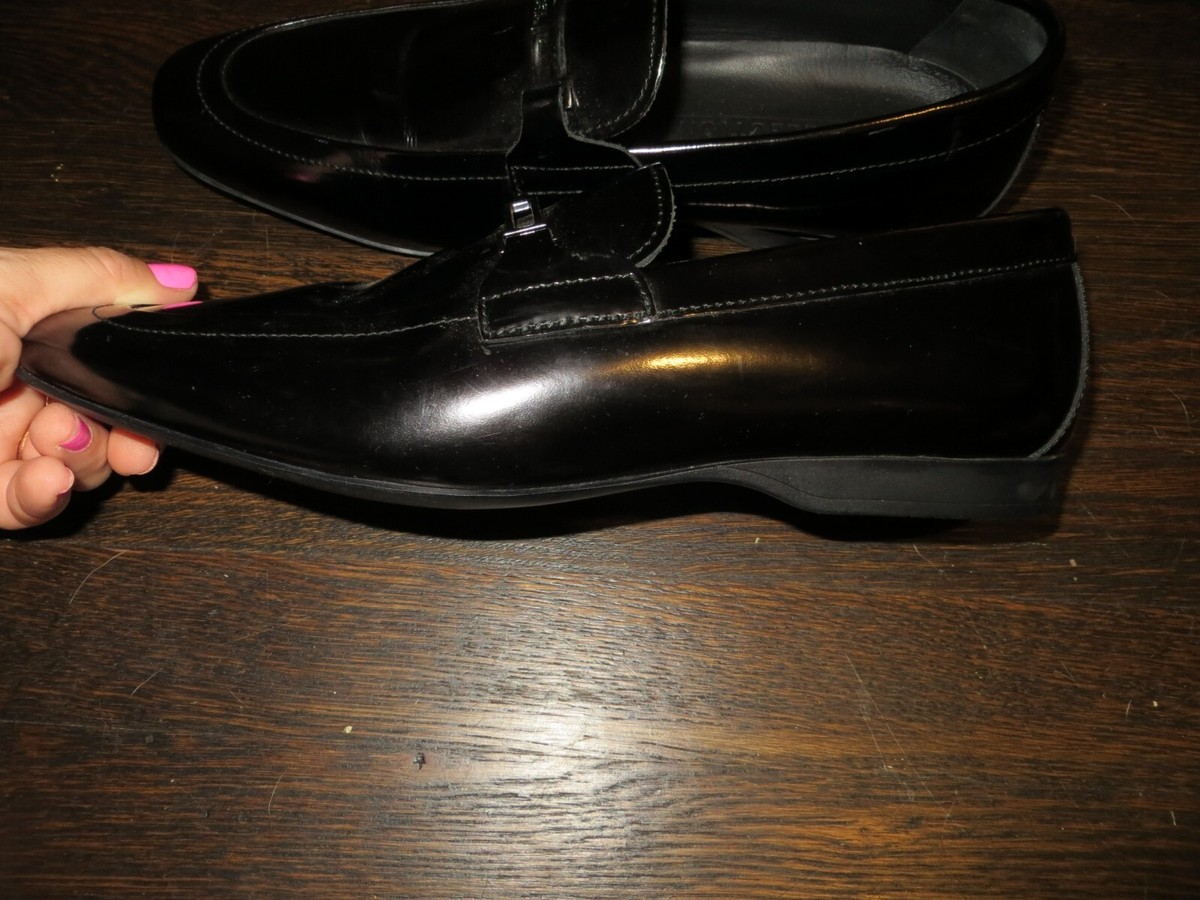 Versace Mens Loafer Dress Shoes Black Leather Horsebit Almond Toe Slip On 6M Versace Men main image 3