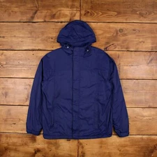 Vintage L.L.Bean Windbreaker Jacket S Hooded Zip Blue