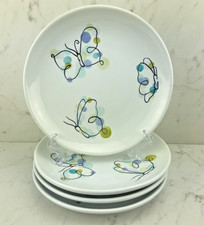 Pottery Barn BUTTERFLY Salad Dessert Plates Set of 4 Butterflies Spring Plate