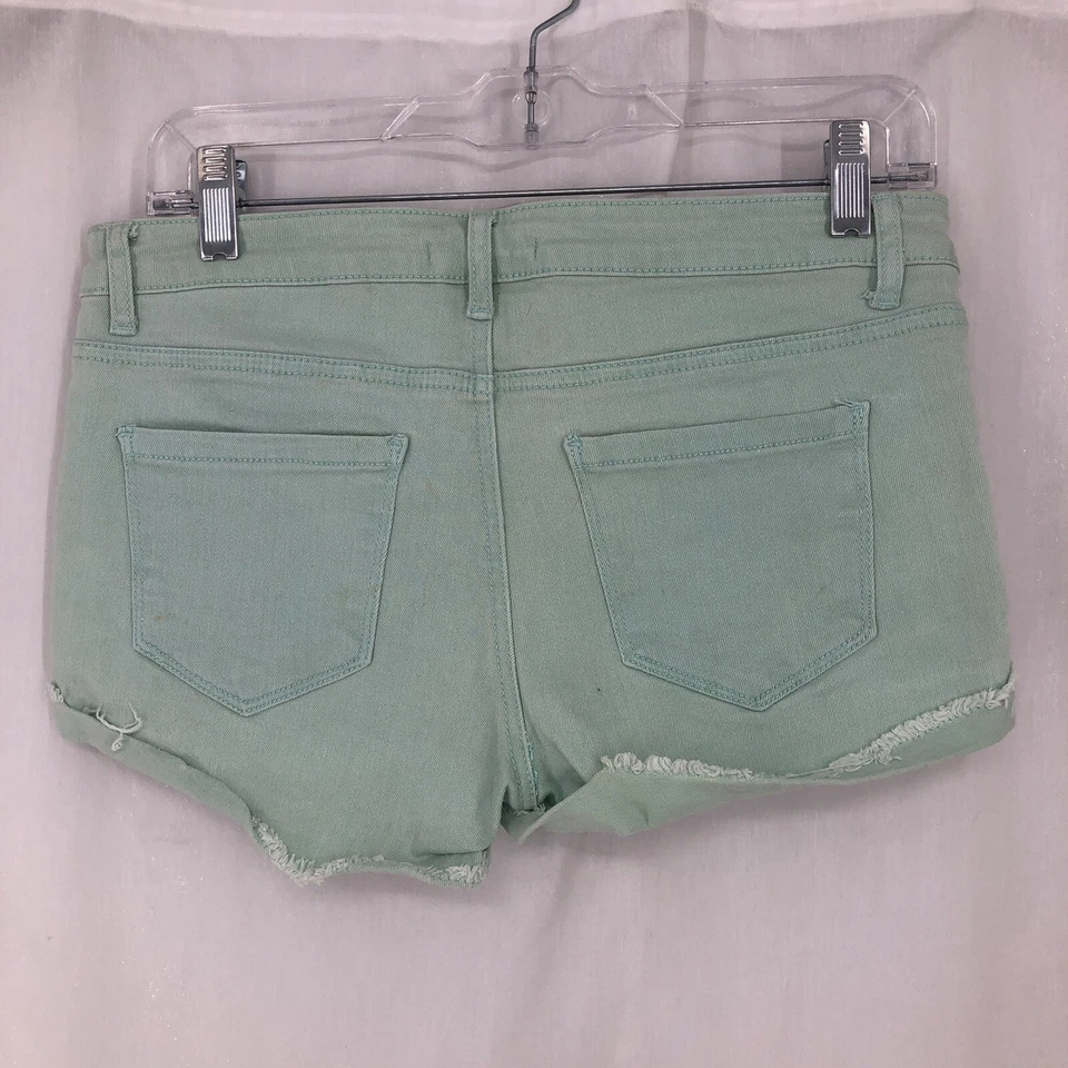 Pantalones Cortos de Jean Forever 21 Verde Corte Denim Puños Elastizados 5 Bolsillos 28 (31x2) Foto 2 de 4