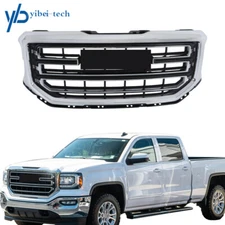 Front Bumper Upper Grille Grill For GMC Sierra 1500  2016-2018 Chrome Plastic