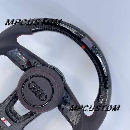Fit For Audi B9 A3 A4 A5 S3 LED Carbon Fiber Steering Wheel with Speaker cover - Bild 9 von 16
