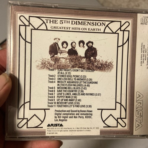 The Fifth Dimension: GREATEST HITS ON EARTH CD Used - Picture 2 of 11