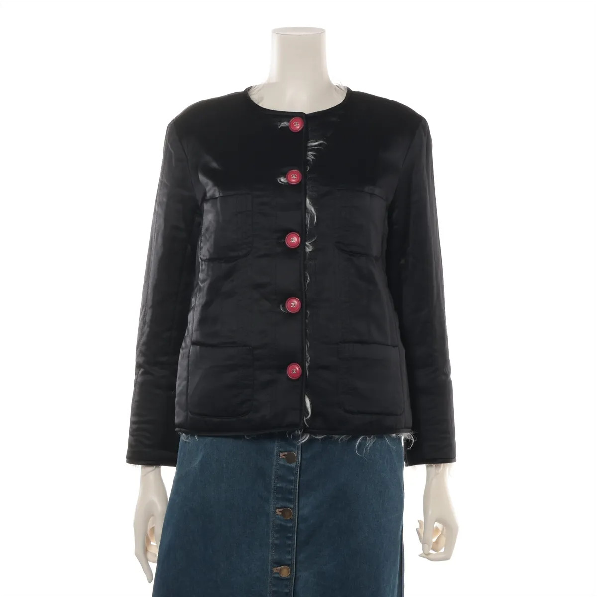 Chanel Coco Button Silk × Polyester Jacket 38 Lad… - image 1