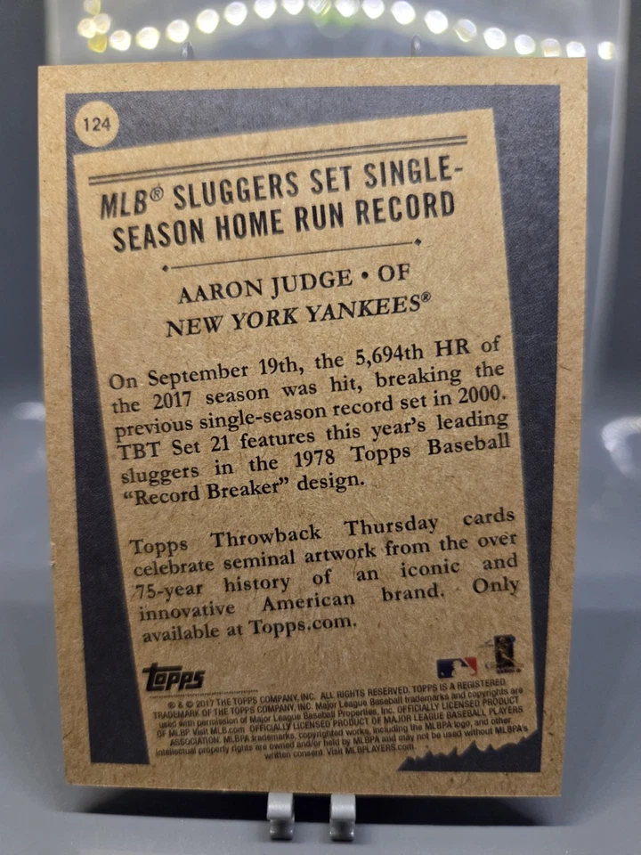 2017 Topps Throwback Thursday #TBT Online Exclusive /606 Aaron Judge Rookie RC - Image 2 of 2