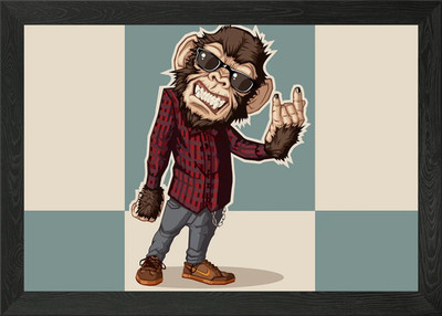 Urban Monkey gerahmtes Wandbild Poster Leinwanddruck Bild