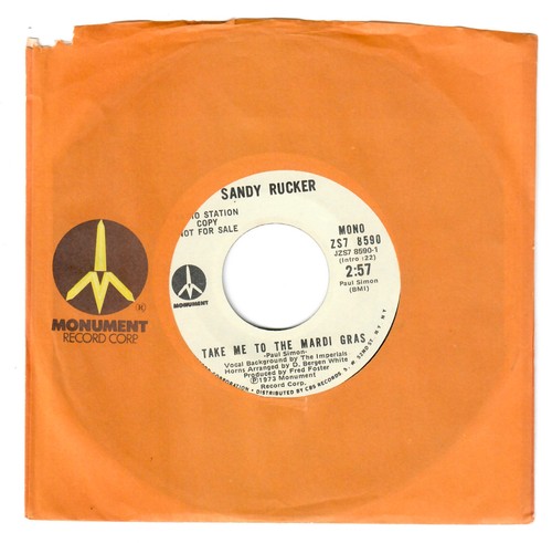 Sandy Rucker 1973 Monument 45rpm "Take Me To The Mardi Gras" Paul Simon - Picture 2 of 4