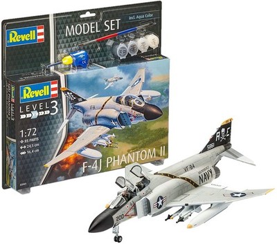 REVELL - Modellbausatz F-4J Phantom II mit Bemalung zum Zusammenbauen - 1/72 ...