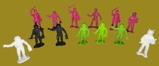 Galaxy Laser Team 5.5" White Space Patrol PVC  Lot Of 13 -1979 Tim Mee Toys ORIG