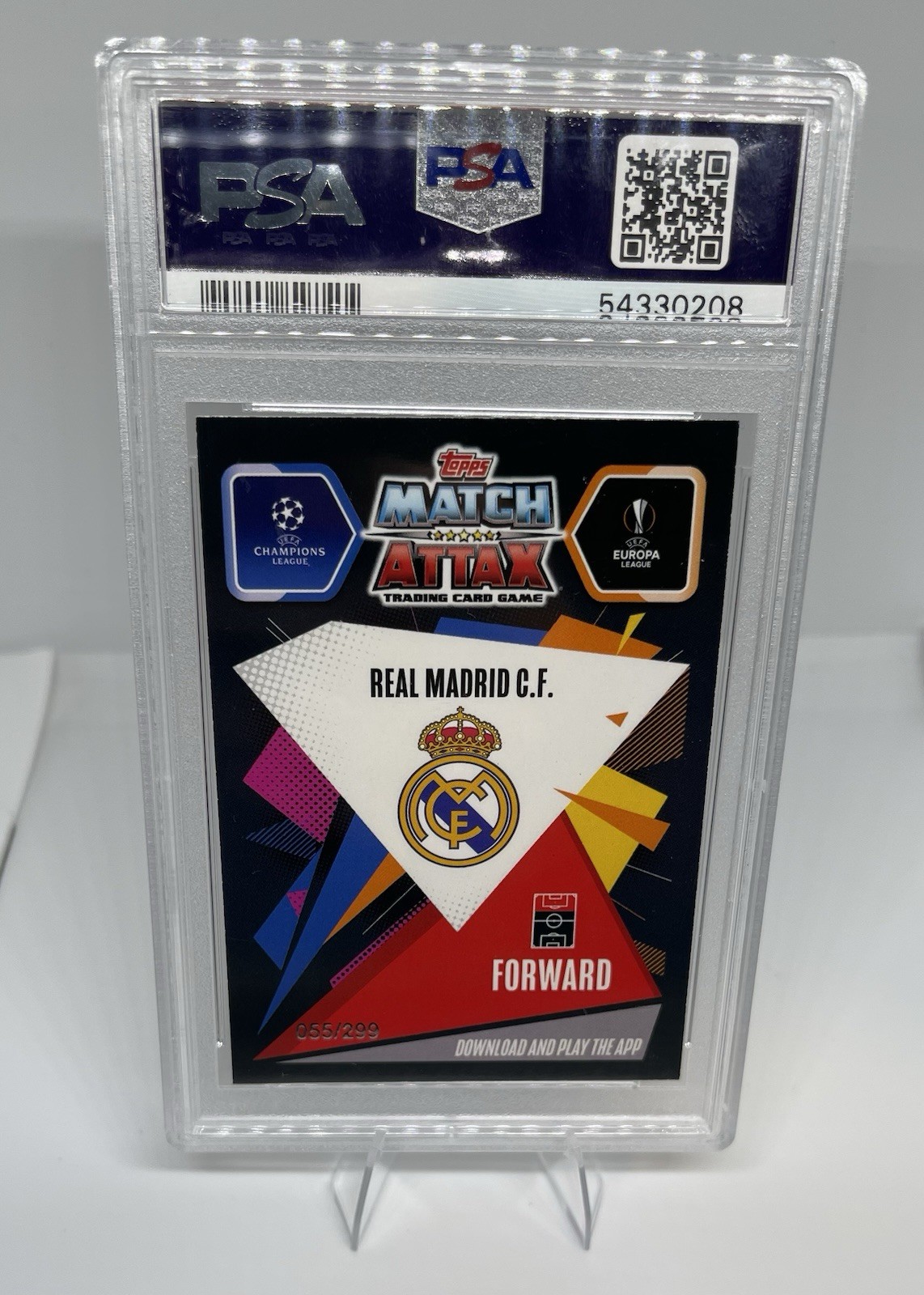 2020 Topps Chrome Match Attax Vinicius Jr Purple /299 PSA 9 055/299 view 2