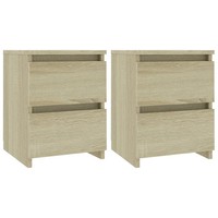 Nachttische 2 Stk. Sonoma-Eiche 30X30X40 Cm Holzwerkstoff