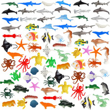 80 Pieces Sea Creatures Toys for Kids,Assorted Vinyl Plastic Ocean Animals Toys