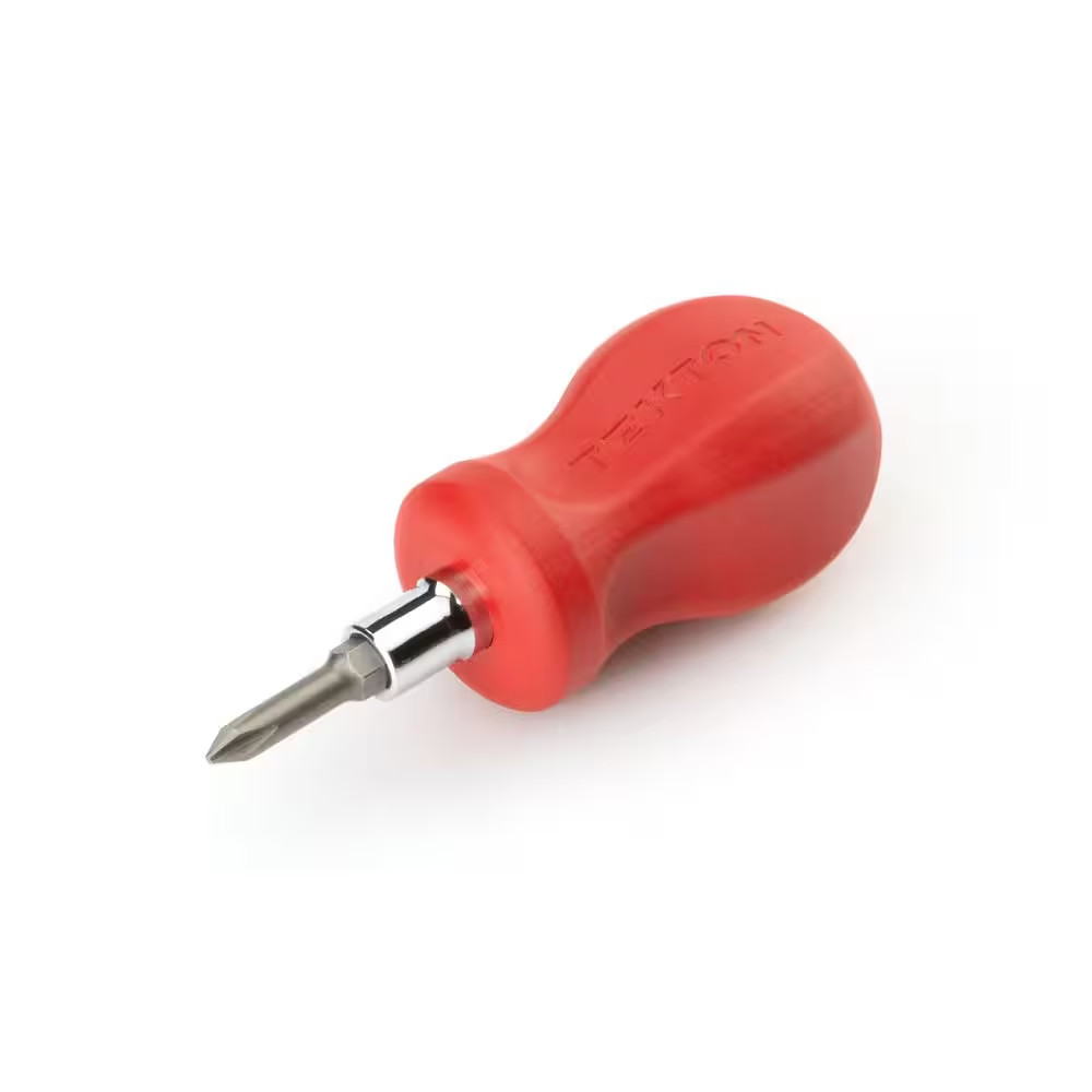 3-In-1 Stubby Phillips/Slotted Screwdriver (#1 X 3/16 In., Red)