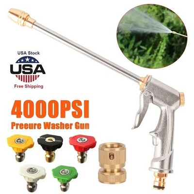 4000PSI High Pressure Power Washer Spray Gun Wand Lance Nozzle Tips Hose Kit new