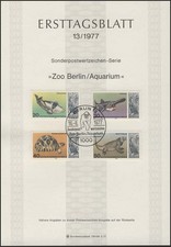 ETB 13/1977 Aquarium Berliner Zoo, Picassofisch, St&ouml;r, Schildkr&ouml;te, Leguan