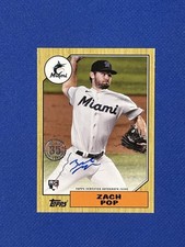 2022 Topps Update #87BA-ZPO Zach Pop 1987 Auto Miami Marlins autograph