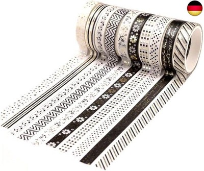 YUBX Skinny Gold Washi Tape Set Folie Dekoratives Klebeband für DIY Handwerk