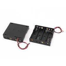 2Pcs Wire Lead Battery Holder Box for 4 x 1.5V AA Batteries