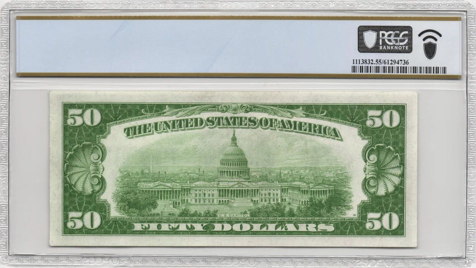 Fr.2101-G 1928A Chicago $50 Gold on Demand Federal Reserve Note PCGS AU 55 - Image 2 of 2