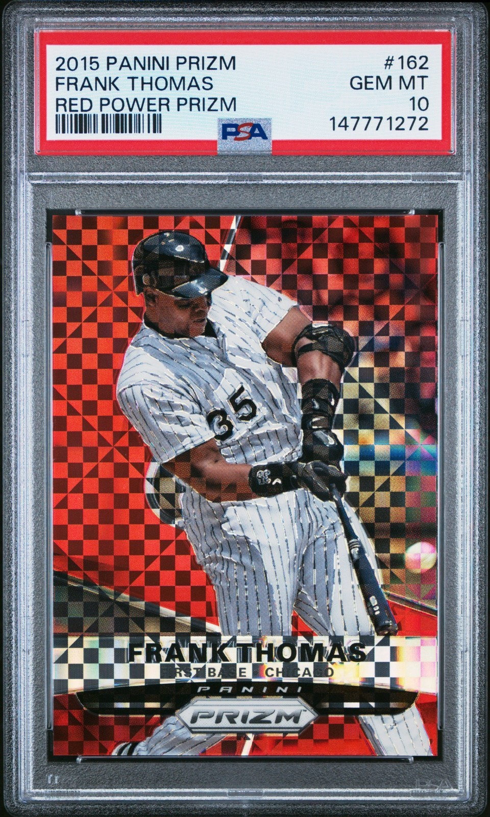 Frank Thomas PSA 10 Pop 2 2014 Panini Prizm /125 Red Power Parallel #162 Gem view 1