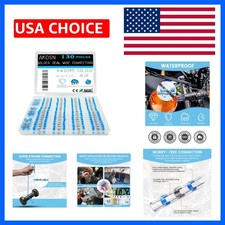 130 PCS Blue Heat Shrink Butt Connectors, Self-Soldering, Waterproof AWG 16-14