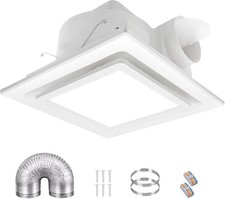 Bathroom Exhaust Fan with LED Light, 13.5 Inch Panel, 160 CFM, Ultra Quiet, 1.0
