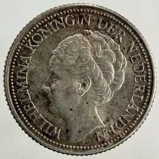 1940 Netherlands 25 Cents Silver Coin | Very High Grade
