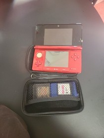 Nintendo 3DS Handheld System - Flame Red Case 4 Games Charger