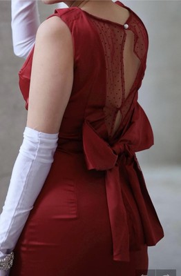 Hot Sale! Red dress! Satin smooth material, size S New with Tag! bow on the back