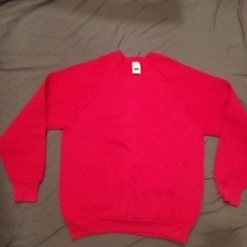 Fruit Of The Loom Blank Sweatshirt Medium Bright Pink Magenta NOS New Vintage