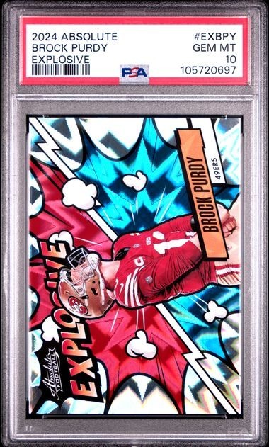Brock Purdy Explosive PSA 10 - 2024 Absolute (SSP) Case Hit #EX-BPY 49ers