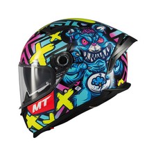 MT Braker Full Face Crazy Teddy Multicolor Motorbike Helmet ECE 22.06