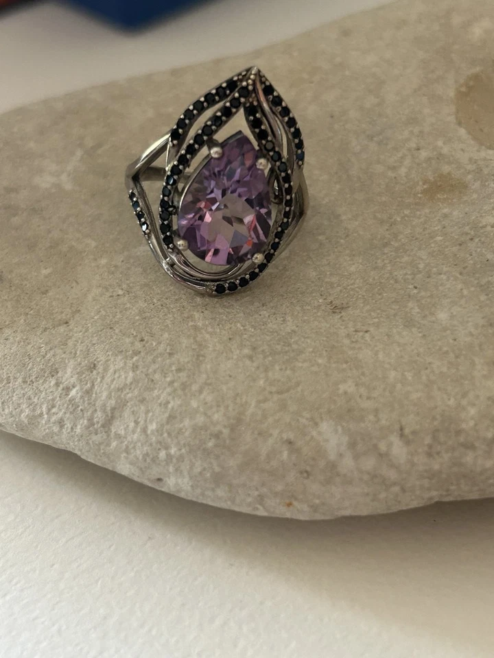 Silber 925 Ring mit Amethyst und Spinell - Bild 2 von 4