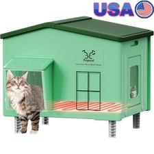 Heated Outdoor Cat House Waterproof Insulated Shelter Winter Cats 20lbs Max New