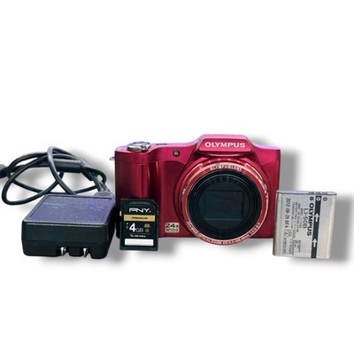 OLYMPUS SZ-14 Silver Digital camera, Red, Near Mint + 4GB SD Card