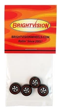 4 Brightvision Redline Wheels - 4 Large Cap Deep Dish Dull Chrome Style