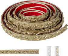 0.8 X16.4ft Champagne Gold Crown Molding Trim - Peel And Stick 3d Floral Wall T