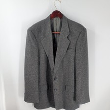 Bachrach Notched Lapel Two Button Front Blazer Jacket Gray Camelhair 42L
