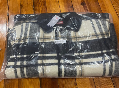 Supreme Plaid Car Coat Cream Size Medium FW25 - NEW