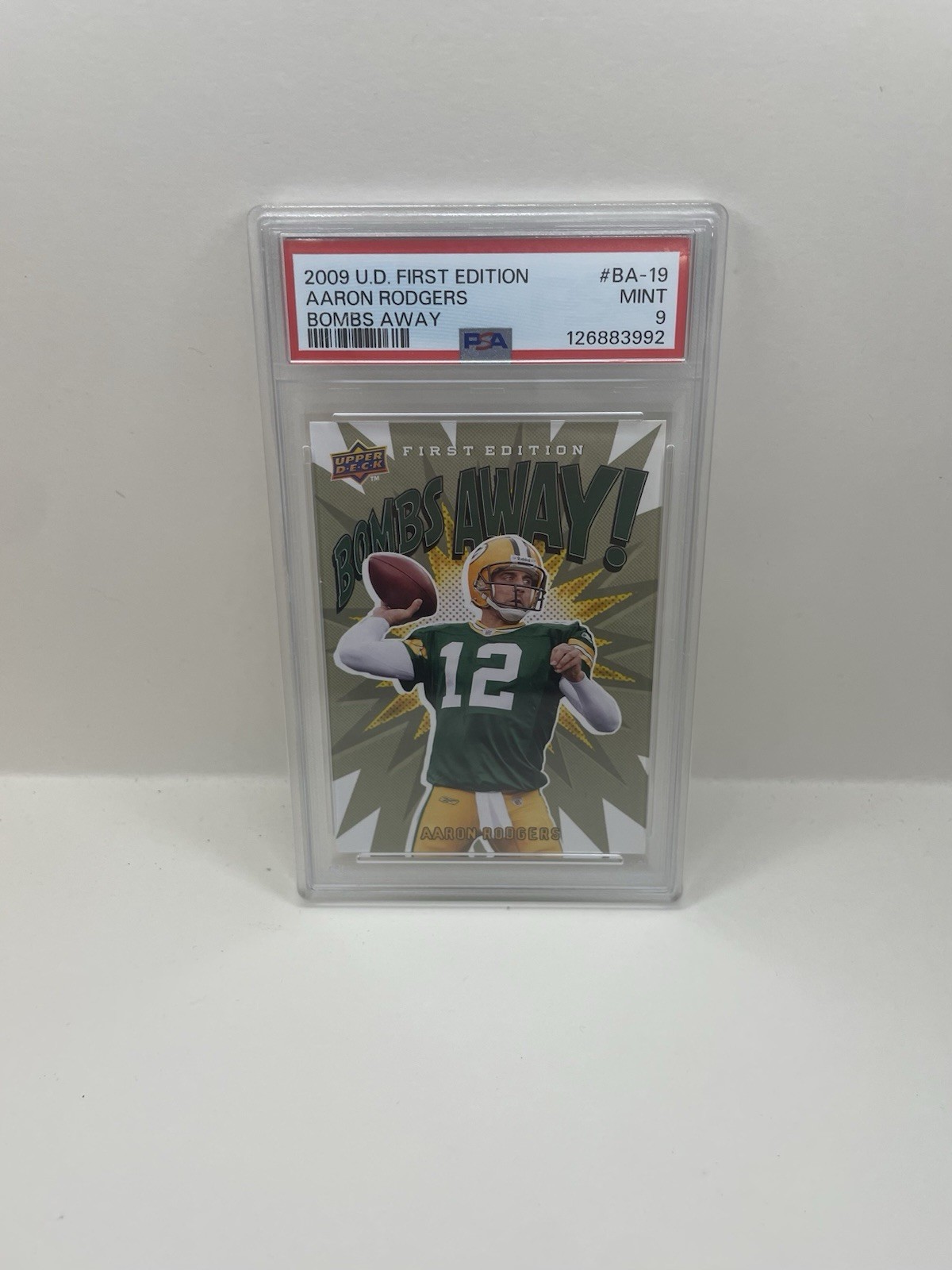 2009 Aaron Rodgers PSA 9 Bombs Away Upper Deck First Edition